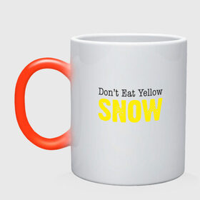 Кружка хамелеон с принтом Не ешь жёлтый снег , керамика | меняет цвет при нагревании, емкость 330 мл | Тематика изображения на принте: 