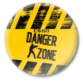 Значок с принтом Counter-Strike: Danger Zone ,  металл | круглая форма, металлическая застежка в виде булавки | 