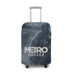 Чехол для чемодана 3D с принтом Metro Exodus , 86% полиэфир, 14% спандекс | двустороннее нанесение принта, прорези для ручек и колес | 2019 | 2033 | exodus | game | logo | metro | апокалипсис | герой | игра | исход | лого | метро | монстр | персонаж | сталкер
