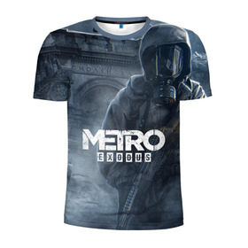 Мужская футболка 3D спортивная с принтом Metro Exodus , 100% полиэстер с улучшенными характеристиками | приталенный силуэт, круглая горловина, широкие плечи, сужается к линии бедра | 2019 | 2033 | exodus | game | logo | metro | апокалипсис | герой | игра | исход | лого | метро | монстр | персонаж | сталкер