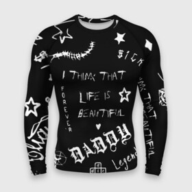 Мужской рашгард 3D с принтом Life is beautiful ,  |  | daddy | die | foreveer | gbc | gothboiclique | gustav ahr | leelpeep | legend | life is beautiful | lil | lil peep | lilpep | peep | sick | ар | густав | лил пип | лилпип | тату