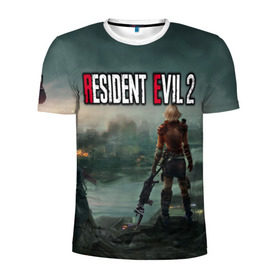 Мужская футболка 3D спортивная с принтом Resident Evil 2 , 100% полиэстер с улучшенными характеристиками | приталенный силуэт, круглая горловина, широкие плечи, сужается к линии бедра | 