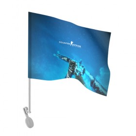 Флаг для автомобиля с принтом CS GO:Desolate Space , 100% полиэстер | Размер: 30*21 см | awp | counter strike | cyber sport | game | skin | sport | авп | игры | скин