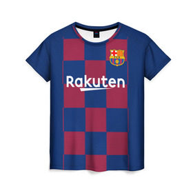 Женская футболка 3D с принтом Messi home 19-20 season , 100% полиэфир ( синтетическое хлопкоподобное полотно) | прямой крой, круглый вырез горловины, длина до линии бедер | barcelona | champions | league | lionel | messi | spain | барселона | испания | лига | лионель | месси | чемпионов
