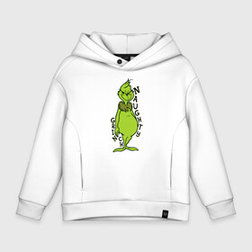 Детское худи Oversize хлопок с принтом Naughty Grinch , френч-терри — 70% хлопок, 30% полиэстер. Мягкий теплый начес внутри —100% хлопок | боковые карманы, эластичные манжеты и нижняя кромка, капюшон на магнитной кнопке | Тематика изображения на принте: grinch | гринч | новый год | рождество