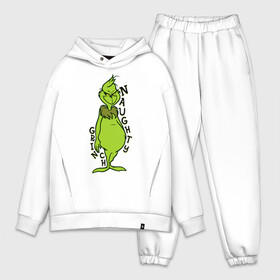 Мужской костюм хлопок OVERSIZE с принтом Naughty Grinch ,  |  | grinch | гринч | новый год | рождество