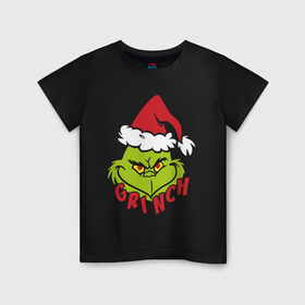 Детская футболка хлопок с принтом Cristmas Grinch , 100% хлопок | круглый вырез горловины, полуприлегающий силуэт, длина до линии бедер | Тематика изображения на принте: grinch | гринч | новый год | рождество