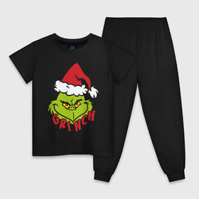 Детская пижама хлопок с принтом Cristmas Grinch , 100% хлопок |  брюки и футболка прямого кроя, без карманов, на брюках мягкая резинка на поясе и по низу штанин
 | Тематика изображения на принте: grinch | гринч | новый год | рождество