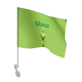 Флаг для автомобиля с принтом The Grinch , 100% полиэстер | Размер: 30*21 см | grinch | гринч | новый год | рождество