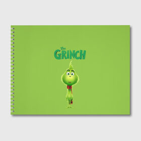 Альбом для рисования с принтом The Grinch , 100% бумага
 | матовая бумага, плотность 200 мг. | grinch | гринч | новый год | рождество