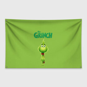 Флаг-баннер с принтом The Grinch , 100% полиэстер | размер 67 х 109 см, плотность ткани — 95 г/м2; по краям флага есть четыре люверса для крепления | grinch | гринч | новый год | рождество