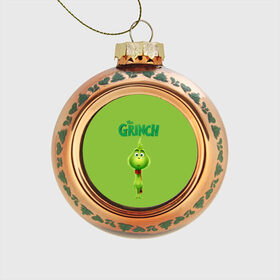 Стеклянный ёлочный шар с принтом The Grinch , Стекло | Диаметр: 80 мм | Тематика изображения на принте: grinch | гринч | новый год | рождество
