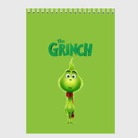 Скетчбук с принтом The Grinch , 100% бумага
 | 48 листов, плотность листов — 100 г/м2, плотность картонной обложки — 250 г/м2. Листы скреплены сверху удобной пружинной спиралью | grinch | гринч | новый год | рождество