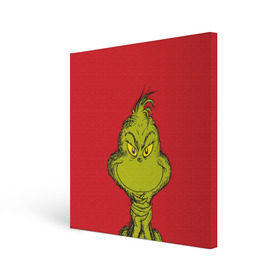 Холст квадратный с принтом Grinch , 100% ПВХ |  | grinch | гринч | новый год | рождество