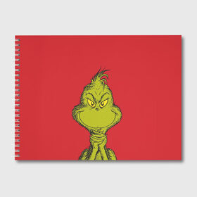 Альбом для рисования с принтом Grinch , 100% бумага
 | матовая бумага, плотность 200 мг. | grinch | гринч | новый год | рождество