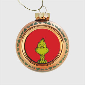 Стеклянный ёлочный шар с принтом Grinch , Стекло | Диаметр: 80 мм | grinch | гринч | новый год | рождество