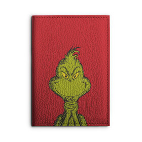 Обложка для автодокументов с принтом Grinch , натуральная кожа |  размер 19,9*13 см; внутри 4 больших “конверта” для документов и один маленький отдел — туда идеально встанут права | Тематика изображения на принте: grinch | гринч | новый год | рождество