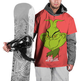 Накидка на куртку 3D с принтом Mr. Grinch , 100% полиэстер |  | Тематика изображения на принте: grinch | гринч | новый год | рождество