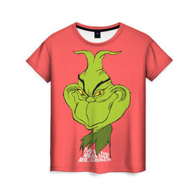 Женская футболка 3D с принтом Mr. Grinch , 100% полиэфир ( синтетическое хлопкоподобное полотно) | прямой крой, круглый вырез горловины, длина до линии бедер | grinch | гринч | новый год | рождество