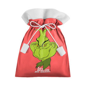 Подарочный 3D мешок с принтом Mr. Grinch , 100% полиэстер | Размер: 29*39 см | Тематика изображения на принте: grinch | гринч | новый год | рождество