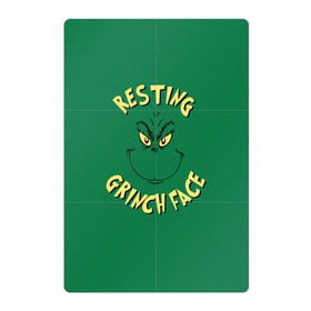 Магнитный плакат 2Х3 с принтом Resting Grinch Face , Полимерный материал с магнитным слоем | 6 деталей размером 9*9 см | grinch | гринч | новый год | рождество