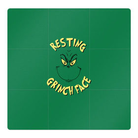 Магнитный плакат 3Х3 с принтом Resting Grinch Face , Полимерный материал с магнитным слоем | 9 деталей размером 9*9 см | grinch | гринч | новый год | рождество