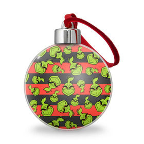 Ёлочный шар с принтом Гринч , Пластик | Диаметр: 77 мм | grinch | гринч | новый год | рождество