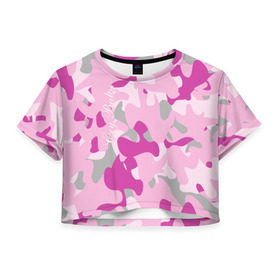Женская футболка 3D укороченная с принтом Lil PEEP Cry baby , 100% полиэстер | круглая горловина, длина футболки до линии талии, рукава с отворотами | baby | cry | lil peep | lil peep cry baby | pink | камуфляж | розовый | розовый камуфляж