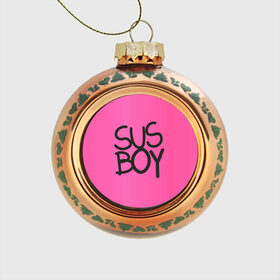 Стеклянный ёлочный шар с принтом Susboy , Стекло | Диаметр: 80 мм | baby | cry | lil peep | lil peep cry baby | pink | susboy | камуфляж | лил | лилпип | пип | розовый | розовый камуфляж
