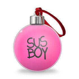 Ёлочный шар с принтом Susboy , Пластик | Диаметр: 77 мм | baby | cry | lil peep | lil peep cry baby | pink | susboy | камуфляж | лил | лилпип | пип | розовый | розовый камуфляж
