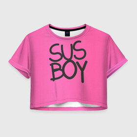 Женская футболка 3D укороченная с принтом Susboy , 100% полиэстер | круглая горловина, длина футболки до линии талии, рукава с отворотами | baby | cry | lil peep | lil peep cry baby | pink | susboy | камуфляж | лил | лилпип | пип | розовый | розовый камуфляж