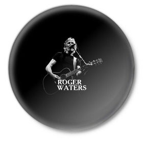 Значок с принтом Roger Waters, Pink Floyd ,  металл | круглая форма, металлическая застежка в виде булавки | Тематика изображения на принте: roger waters | джордж уотерс | композитор | певец | поэт