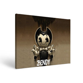 Холст прямоугольный с принтом Bendy , 100% ПВХ |  | bendy | bendy in the ink machine | cartoon | game | бенди | игра