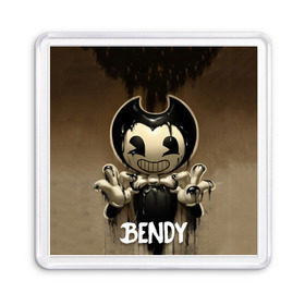 Магнит 55*55 с принтом Bendy , Пластик | Размер: 65*65 мм; Размер печати: 55*55 мм | bendy | bendy in the ink machine | cartoon | game | бенди | игра