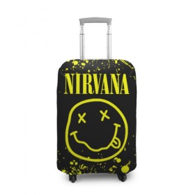 Чехол для чемодана 3D с принтом Nirvana , 86% полиэфир, 14% спандекс | двустороннее нанесение принта, прорези для ручек и колес | grunge | kurt cobain | nirvana | группы | курт кобейн | музыка | нирвана | рок | смайл | смайлик
