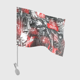 Флаг для автомобиля с принтом Guts , 100% полиэстер | Размер: 30*21 см | anime | berserk | guts | аниме | берсерк | гатс