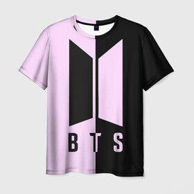 Мужская футболка 3D с принтом BTS , 100% полиэфир | прямой крой, круглый вырез горловины, длина до линии бедер | Тематика изображения на принте: bts | бтс | группа | корейская | музыка | розовый | цветы | черный