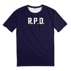 Мужская футболка 3D с принтом Racoon Police , 100% полиэфир | прямой крой, круглый вырез горловины, длина до линии бедер | police | resident evil | resident evil 2 | umbrella | амбрела | обитель зла