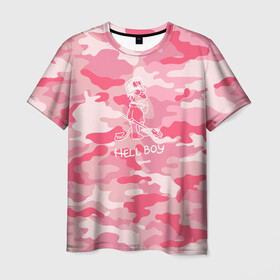Мужская футболка 3D с принтом Hellboy , 100% полиэфир | прямой крой, круглый вырез горловины, длина до линии бедер | hellboy | hip hop | lil | lil peep | pink | pip | rap | барт | камуфляж | камуфляж розовый | лил | лилпип | пип | реп | симпсон | симпсоны | толстовка лил пипа | хеллбой | хипхоп