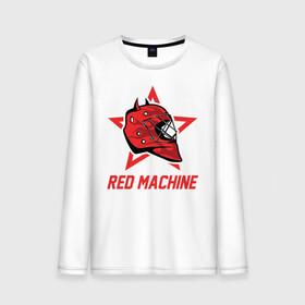 Мужской лонгслив хлопок с принтом Red Machine - Красная Машина , 100% хлопок |  | hockey | machine | red | russia | team | красная | машина | россия | сборная | хоккей