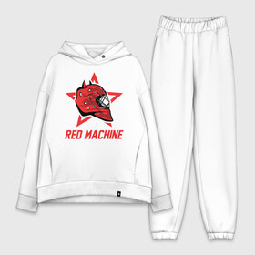 Женский костюм хлопок Oversize с принтом Red Machine   Красная Машина ,  |  | hockey | machine | red | russia | team | красная | машина | россия | сборная | хоккей