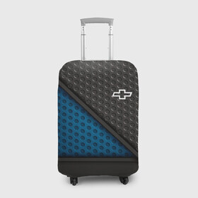 Чехол для чемодана 3D с принтом Chevrolet , 86% полиэфир, 14% спандекс | двустороннее нанесение принта, прорези для ручек и колес | carbon | chevrolet | motorsport | авто | автомобильные | геометрия | карбон | металлический | мото | текстура | шевроле