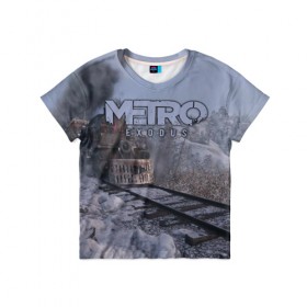 Детская футболка 3D с принтом Metro Exodus , 100% гипоаллергенный полиэфир | прямой крой, круглый вырез горловины, длина до линии бедер, чуть спущенное плечо, ткань немного тянется | 