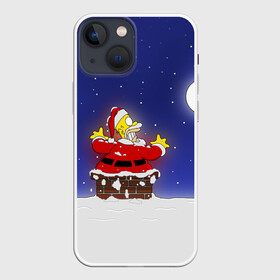 Чехол для iPhone 13 mini с принтом Гомер Санта Клаус ,  |  | Тематика изображения на принте: bart | family | homer | lisa | maggie | marge | santa | simpson | simpsons | thesimpsons | барт | герой | гомер | город | лиза | мардж | мегги | санта | семья | симпсоны | супергерой