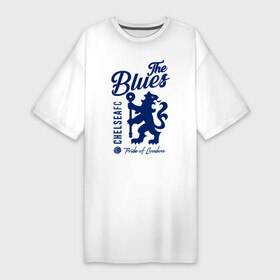 Платье-футболка хлопок с принтом Челси ,  |  | blue is | chelsea | chelsea fc | ktbffh | the blues | апл | аристократы | клубная | лондон | пенсионеры | синие | фанатская | футбол | футбольная | футбольный клуб | футбольный клуб челси | челси