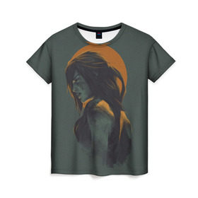 Женская футболка 3D с принтом Lara Croft , 100% полиэфир ( синтетическое хлопкоподобное полотно) | прямой крой, круглый вырез горловины, длина до линии бедер | art | game | illustration | lara croft | shadow of the tomb raider | tomb raider | арт | девушка | игра | лара крофт | расхитительница гробниц | рисунок | солнце | томб райдер