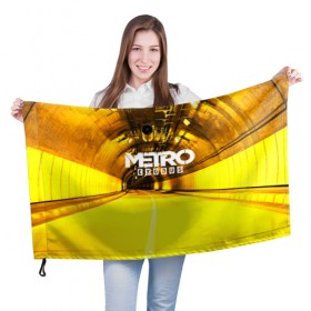 Флаг 3D с принтом METRO EXODUS , 100% полиэстер | плотность ткани — 95 г/м2, размер — 67 х 109 см. Принт наносится с одной стороны | 