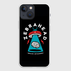 Чехол для iPhone 13 mini с принтом Zebrahead   Brain Invaders ,  |  | Тематика изображения на принте: album | brain | core | invaders | mind | rapcore | rock | ufo | zebrahead | альбом | зебрахед | мозг