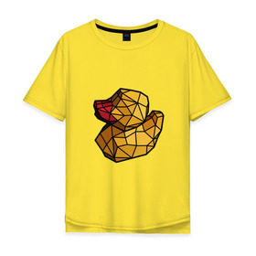 Мужская футболка хлопок Oversize с принтом Геометрическая уточка , 100% хлопок | свободный крой, круглый ворот, “спинка” длиннее передней части | 3d | bird | duck | geometric | геометрия | птица | утка
