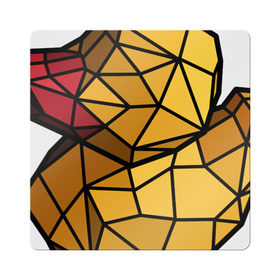 Магнит виниловый Квадрат с принтом Геометрическая уточка , полимерный материал с магнитным слоем | размер 9*9 см, закругленные углы | 3d | bird | duck | geometric | геометрия | птица | утка